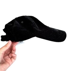 NEW Athleta Kinetic Velvet Baseball Cap New with Tags Black Velvet Elastic Back